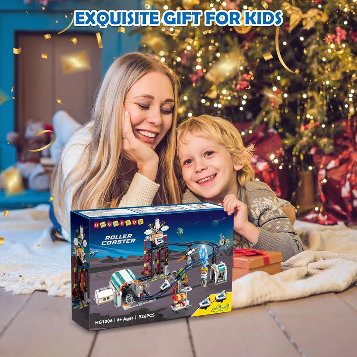 HOGOKIDS Juguete de construcción de montaña rusa espacial