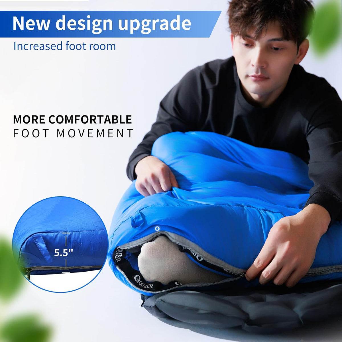 Saco de dormir de plumón para adultos y adolescentes, 600 FP RDS plumón ultraligero