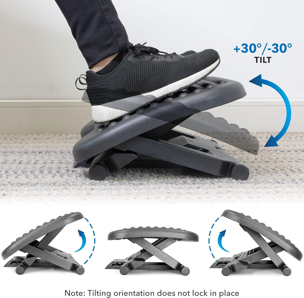 Lámpara Mount-It! Reposapiés debajo del escritorio con protuberancias de masaje y