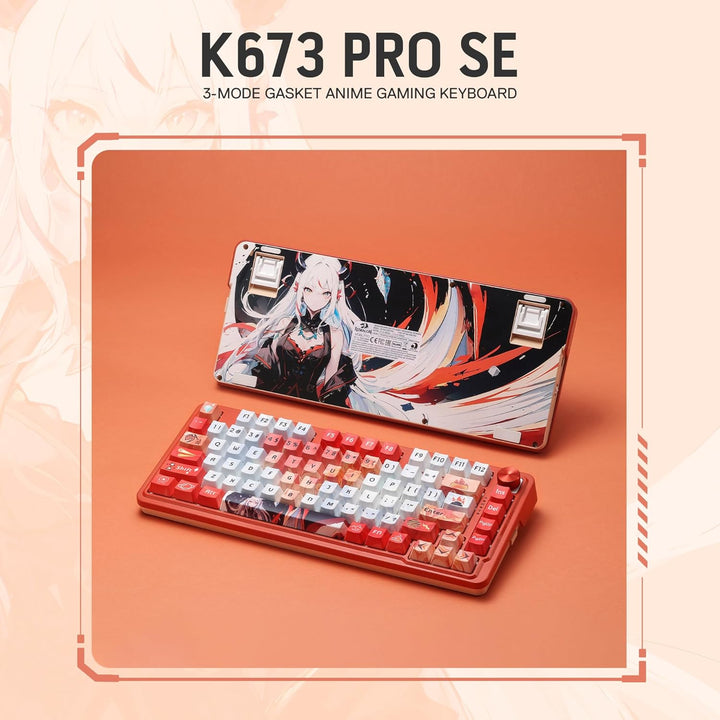 Redragon K673 PRO SE 75% 81 teclas teclado inalámbrico con junta RG...