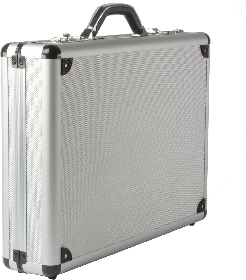 Alpine Swiss Maletín de aluminio ejecutivo maletín acolchado para portátil para hombres Funda de carcasa rígida Attache con cerradura combo Maletín de negocios