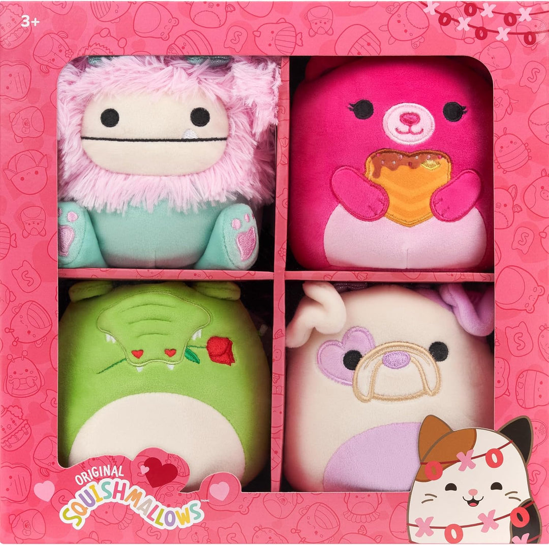Squishmallows Paquete de 4 cajas de felpa oficiales de
