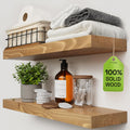 Estantes flotantes de madera natural para pared de 24 pulgadas