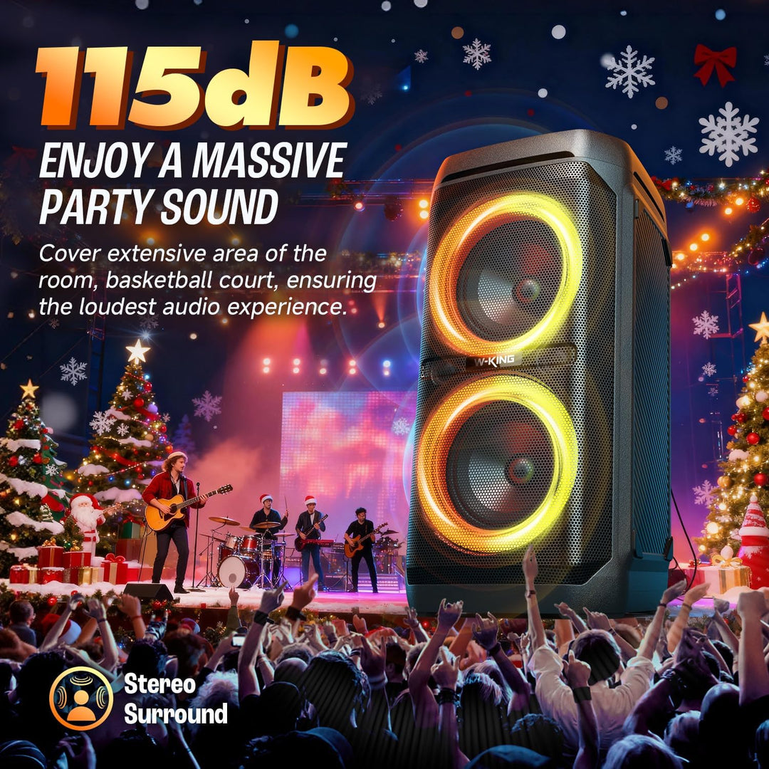 W-KING Altavoz Bluetooth portátil de 240 W, caja de auge fuerte con...