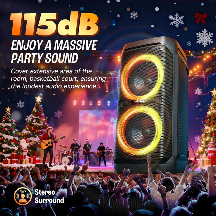 W-KING Altavoz Bluetooth portátil de 240 W, caja de auge fuerte con...