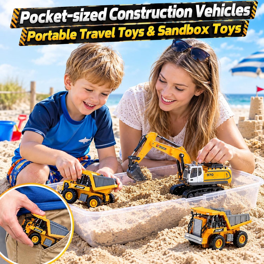 2P Mini Excavadora RC y camión volquete juguete conjunto, construcción