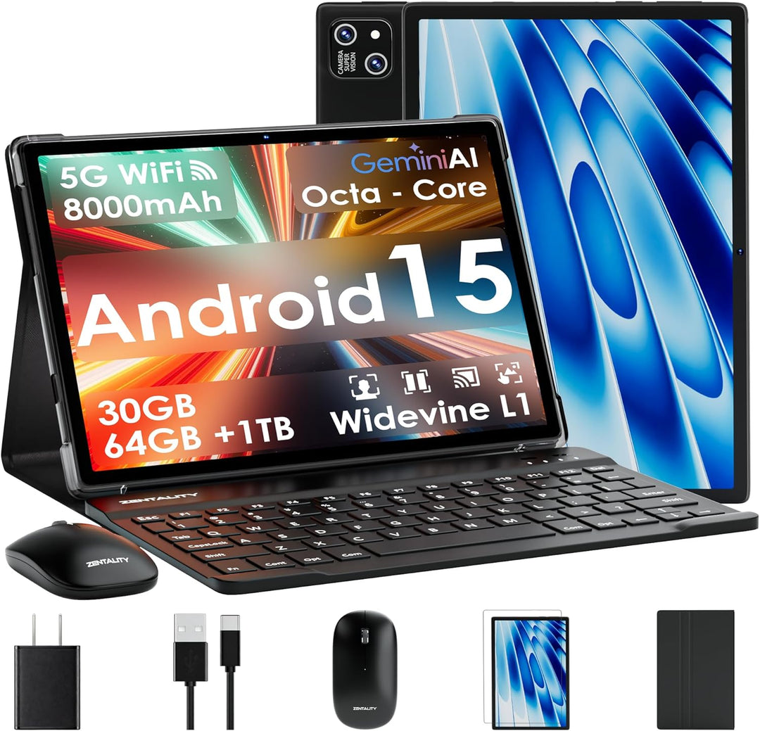 Tablet 2026 de 10 pulgadas Android 15 con teclado de 30 GB de RAM +...