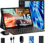 Tablet 2026 de 10 pulgadas Android 15 con teclado de 30 GB de RAM +...