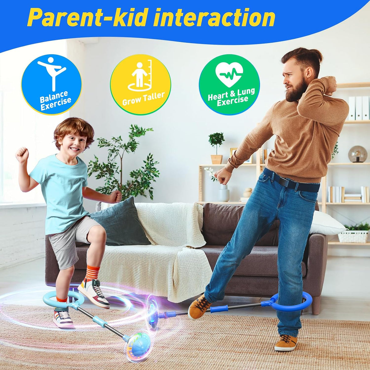 Flooyes Skip Ball para Niños, Juguete de Saltar con Tobillo y Contador, Temporizador