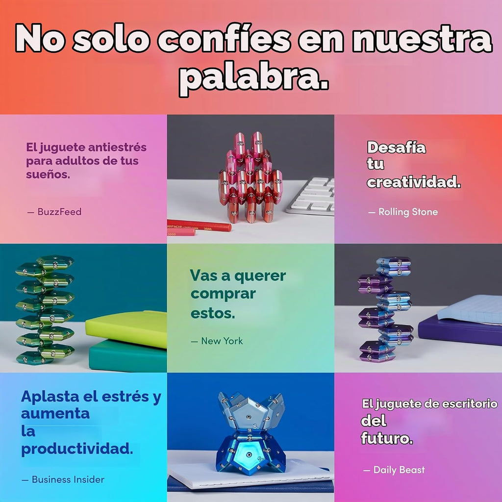 Speks Geode - Juguete magnético antiestrés | Juguete sensorial de escritorio para adultos y adolescentes de 14 años en adelante | Regalo para alivio del estrés | Esfera, rosa