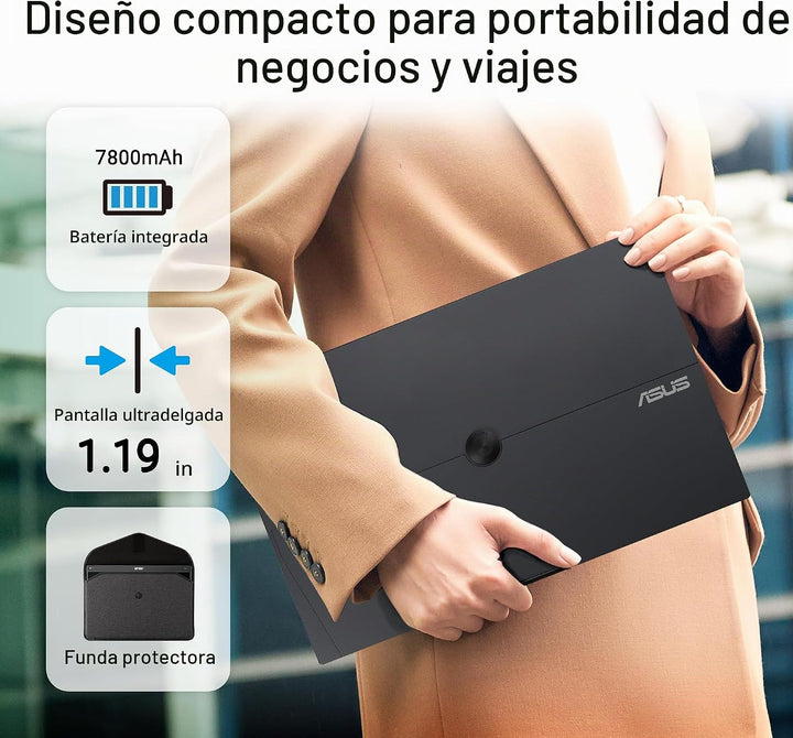 ASUS ZenScreen Touch - Monitor portátil USB-C de 16 pulgadas (MB16A...