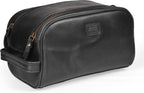 LEATHER VILLAGE - Neceser de cuero para hombre, kit de viaje Dopp Bolsa de afeitar