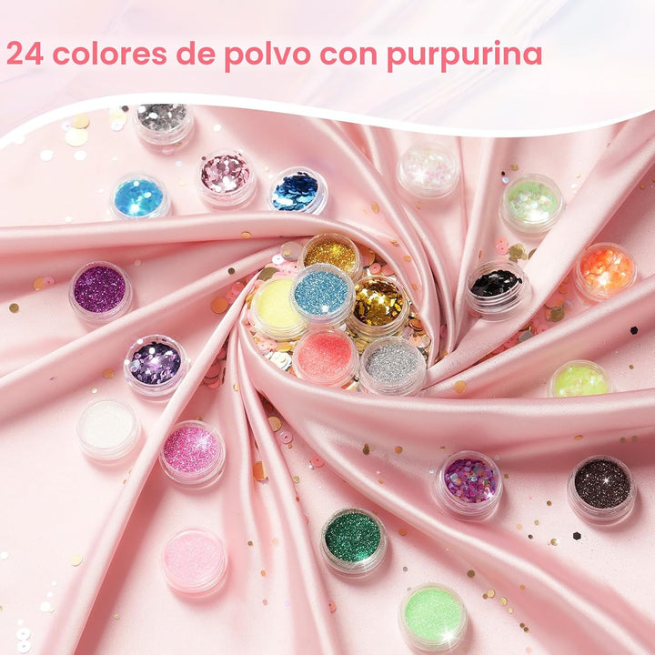 Kit de uñas para principiantes con todo: juego profesional de polvo...