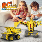 Kits de Construcción de Robots, Juguetes STEM 5-en-1 para Niños de 8-14 años, Excavadora de Control Remoto y APP para Niños, Juegos de Construcción, Conjuntos de Erector Programables, Kits