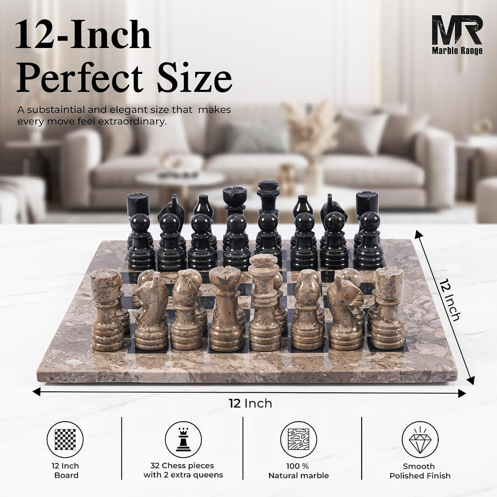 Marble Range - Juego de ajedrez de mármol para adultos, juego de mesa