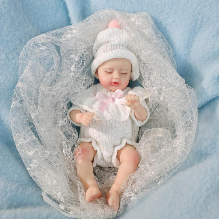 Cloveray Muñeca de bebé Reborn de silicona de 8 pulgadas, suave al...
