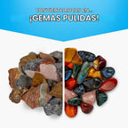 NATIONAL GEOGRAPHIC Recarga de Rocas – Paquete Mega Madagascar, 3 libras de piedras preciosas incluyendo cuarzo rosa, jaspe, labradorita y más, grano para pulir y engastes para joyería