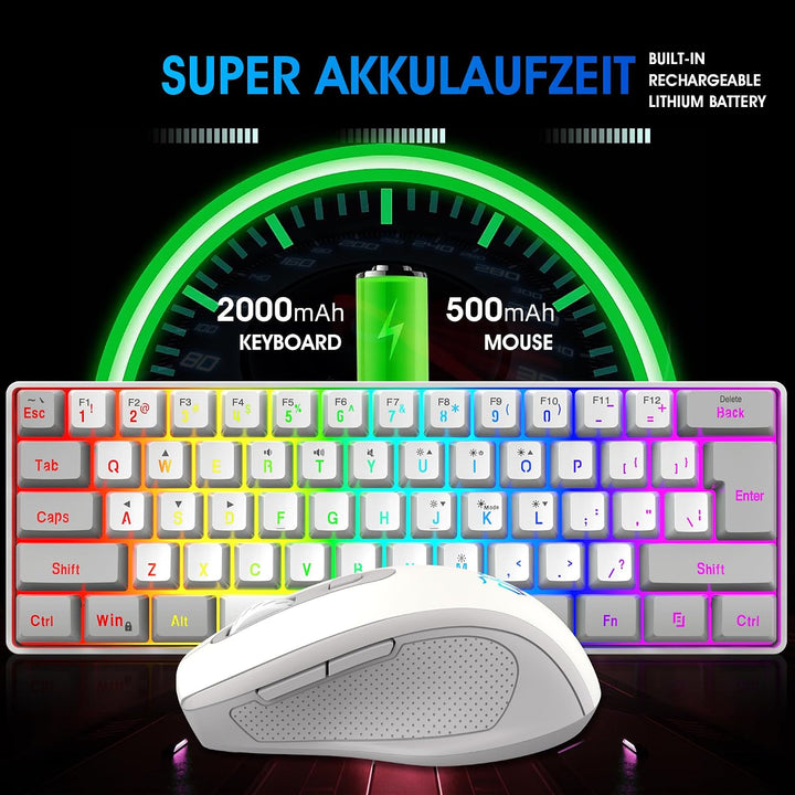 Snpurdiri Combo de teclado y mouse inalámbricos para juegos de 2.4G...