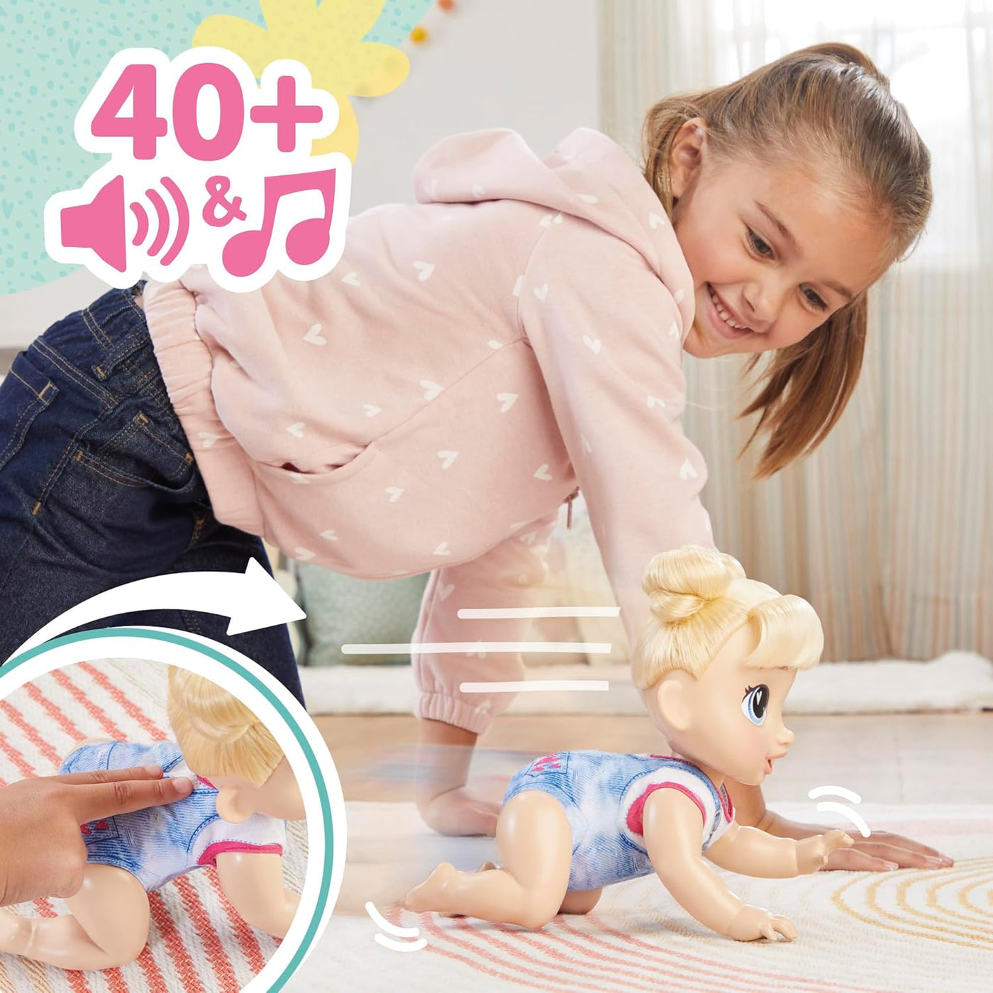 Baby Alive Crawl n Play Harper Hugs - Juego de muñecas