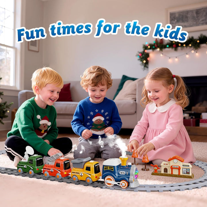 Hot Bee Juego de tren para niños pequeños con vapor - Tren Choo Cho...