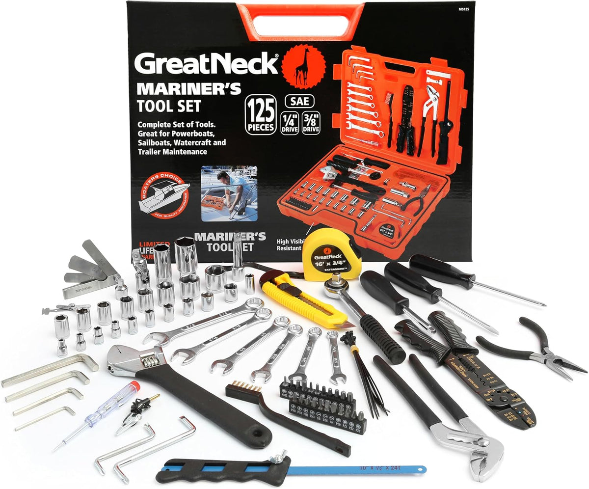 Great Neck MS125 Juego de herramientas marinas de 125 piezas, regal...