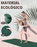 YOTTOY Esterilla de Yoga, 72"x 32"x1/3" Extra Ancha Antideslizante para Ejercicio Fitness Yoga, Esterillas Ecológicas de TPE para Ejercicio para Mujeres y Hombres Entrenamiento en Casa con Bolsa con