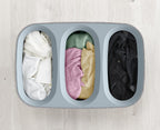Joseph Joseph Tota Trio 90 litros/23.8 galones Cesta de lavandería con separación y tapa, 3 bolsas de lavado extraíbles con asas - Gris