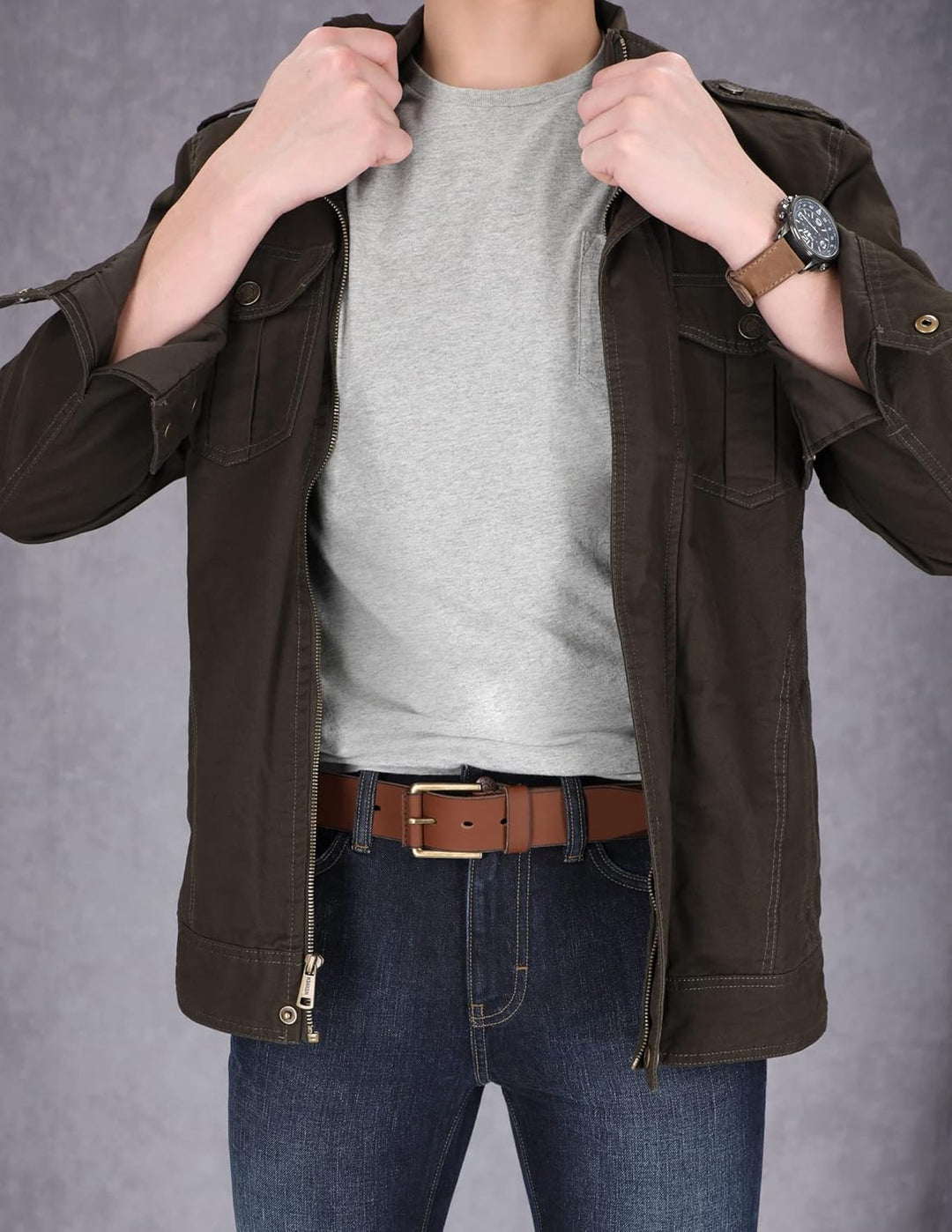 Timberland Cinturón clásico de cuero para hombre, casual, de todos...