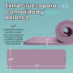 Retrospec Solana - Tapete de yoga de 1 pulgada de grosor con correa de nailon, unisex, antideslizante, para yoga, pilates, estiramiento, ejercicios en el suelo y entrenamiento físico