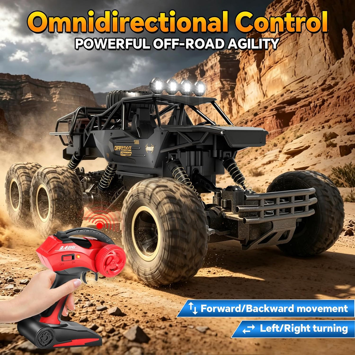 Coches de control remoto, escala 1:10, 6 ruedas, 4 ruedas, 18.1 en, 2