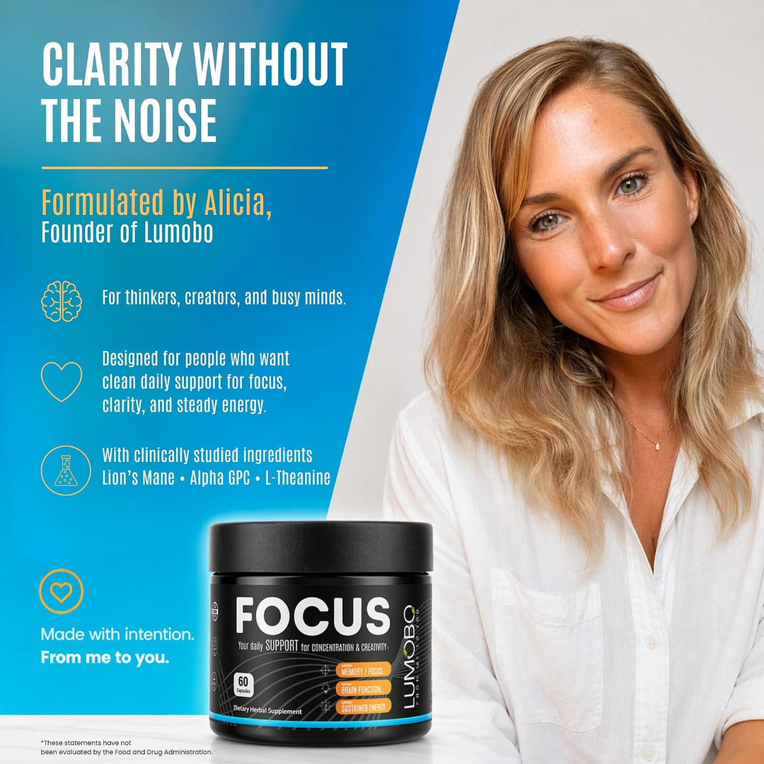 Lumobo Focus - Suplemento cerebral nootrópico sin cafeína - Memoria...