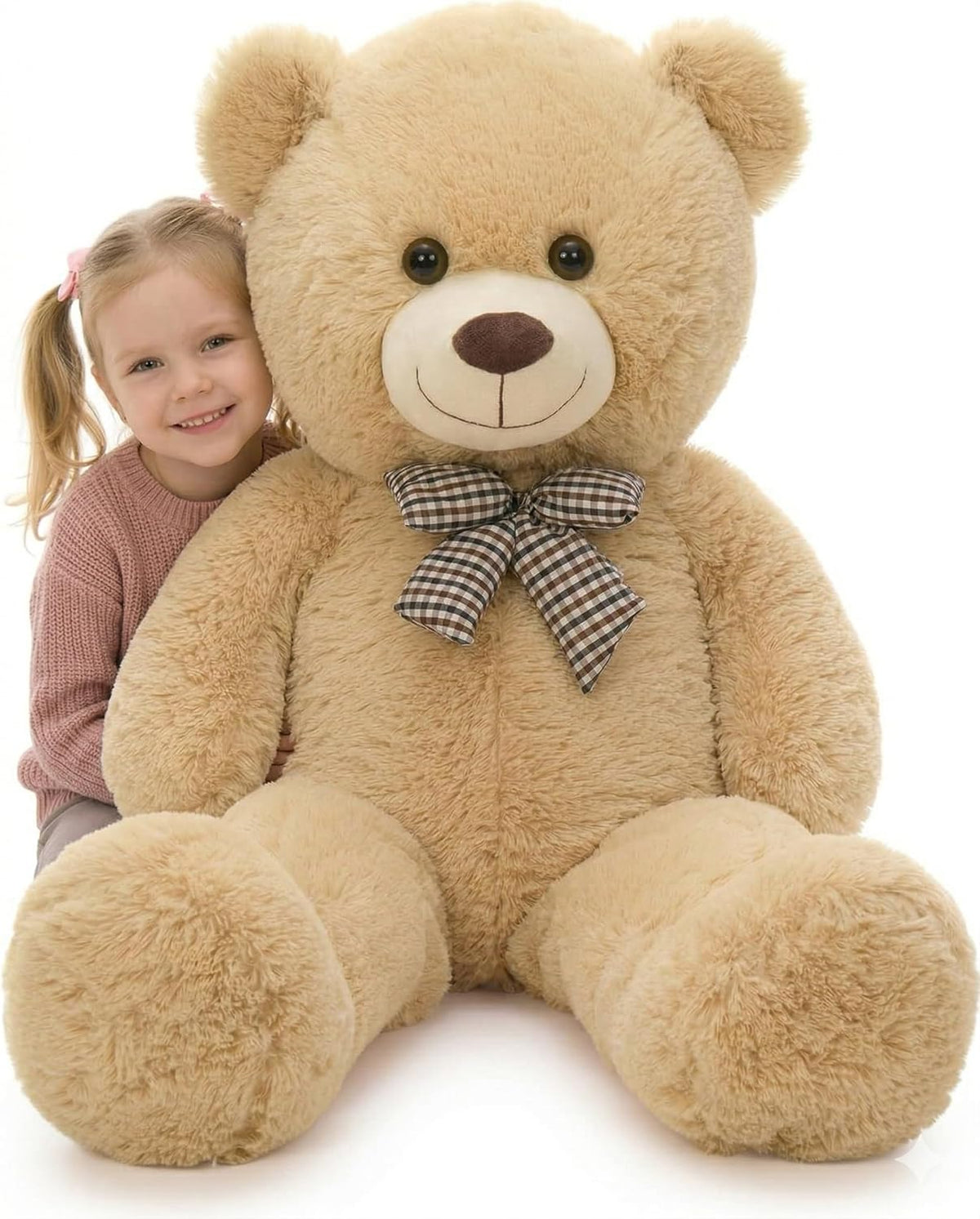 MaoGoLan Oso de peluche gigante – Ultra suave y lindo animal de peluche grande de 39 pulgadas, perfecto para baby showers, cumpleaños, regalos del día de San Valentín (niños, parejas, familia), bronceado
