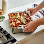 All-Clad Bandeja rectangular de acero inoxidable para hornear de 9 x 13 pulgadas, triple capa para hornear consistente, (asar, hornear galletas, brownies y más) utensilios profesionales de acero