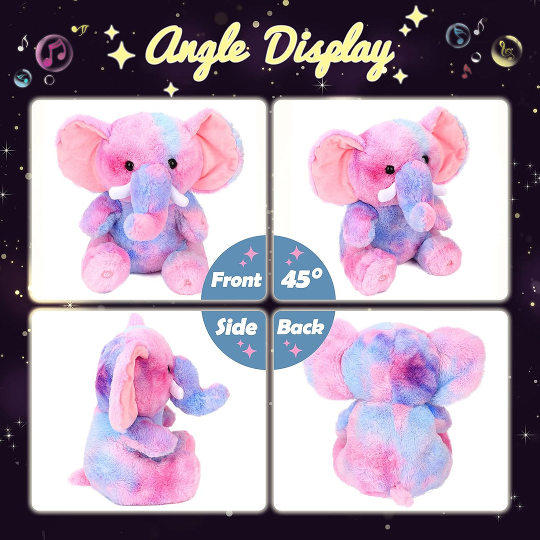 Hopearl Elefante de peluche con luces LED y música colorido, con vo...