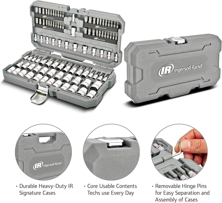 Ingersoll Rand 101 Pz. Juego de 1\/4 y 3\/8" Dr. Master Antides...