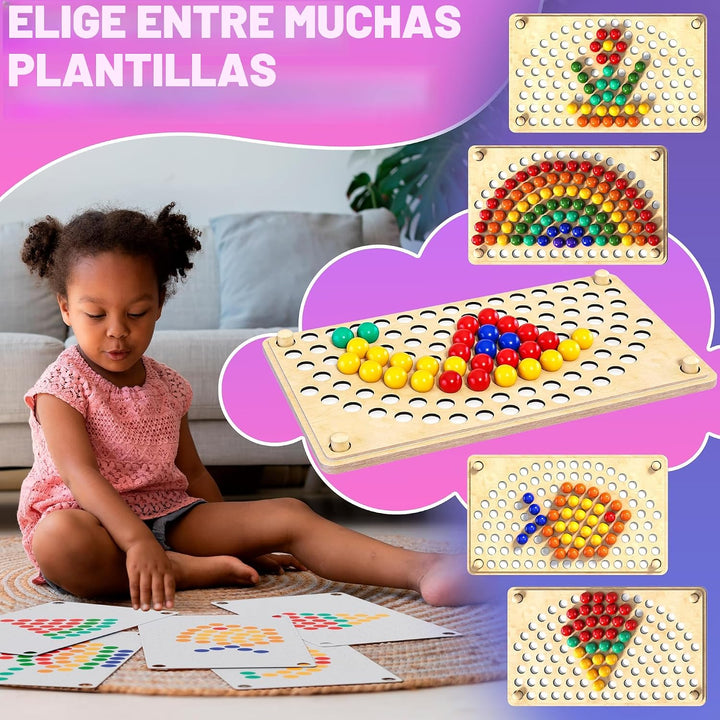 PRO100HOME - Juguetes Montessori de aprendizaje de madera para niño...