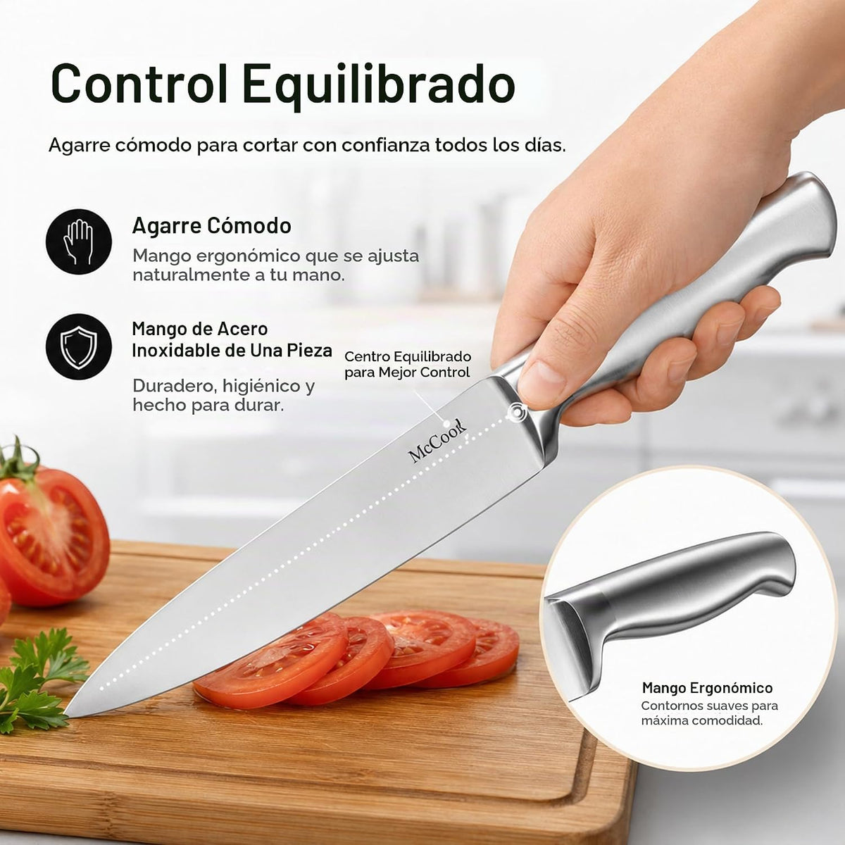 McCook Kitchen Knife Set 15PC Knife Block Set w Built-en Sharpener