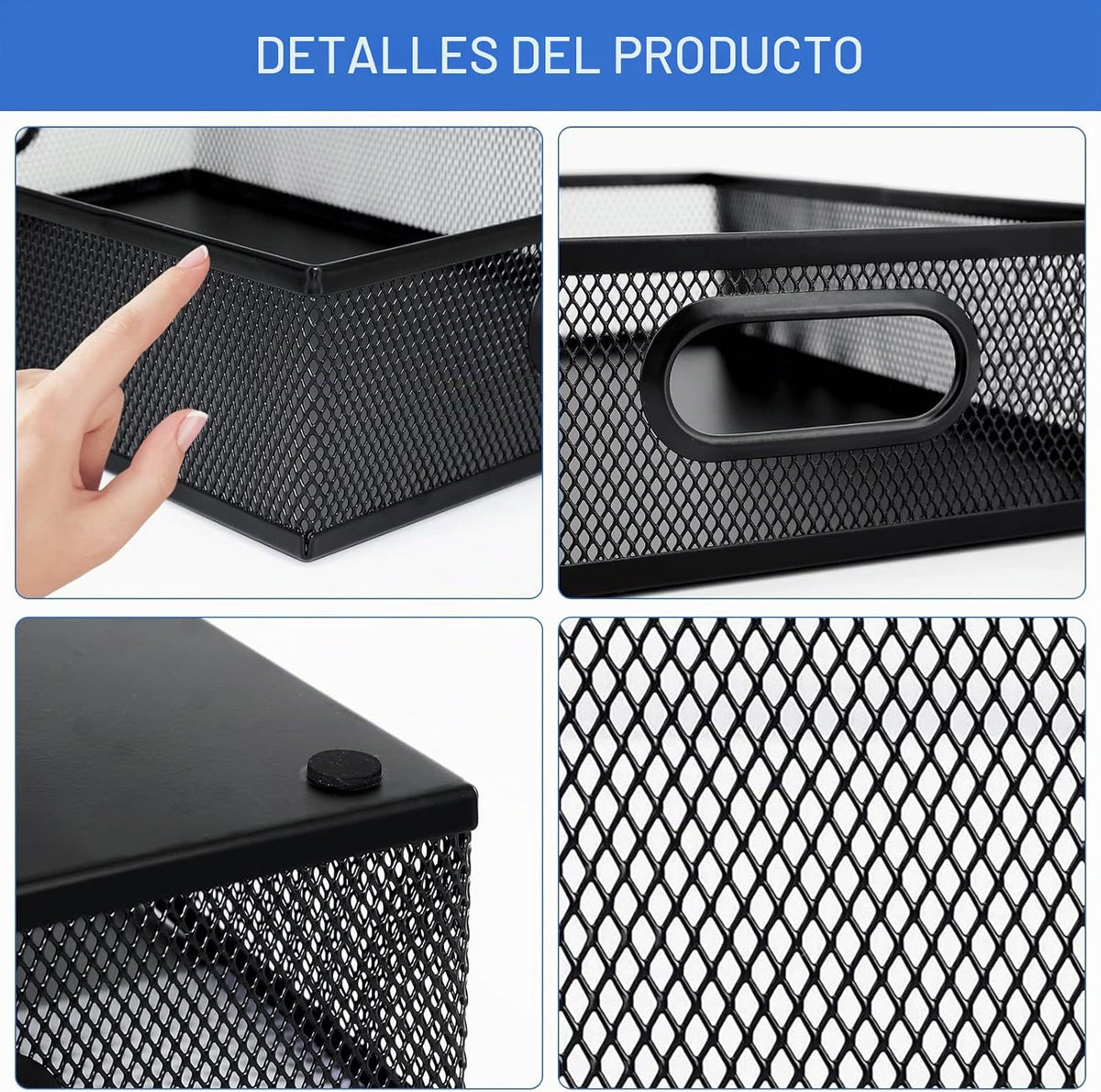 Organizador de cajones de escritorio, paquete de 4 de malla