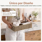 StorageWorks - Canastas de hierbas marinas con asas integradas, caja decorativa para baño, para la parte superior del tanque del inodoro, 14 ¼ pulgadas de largo x 6 ½ pulgadas de ancho x 3 ¾ pulgadas