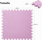 Tapete de gimnasio en casa, tapete de ejercicio de rompecabezas, baldosas de espuma EVA entrelazadas para equipos de entrenamiento en casa y áreas de juego para niños, azul, 24 x 24 x ½ pulgadas (rosa