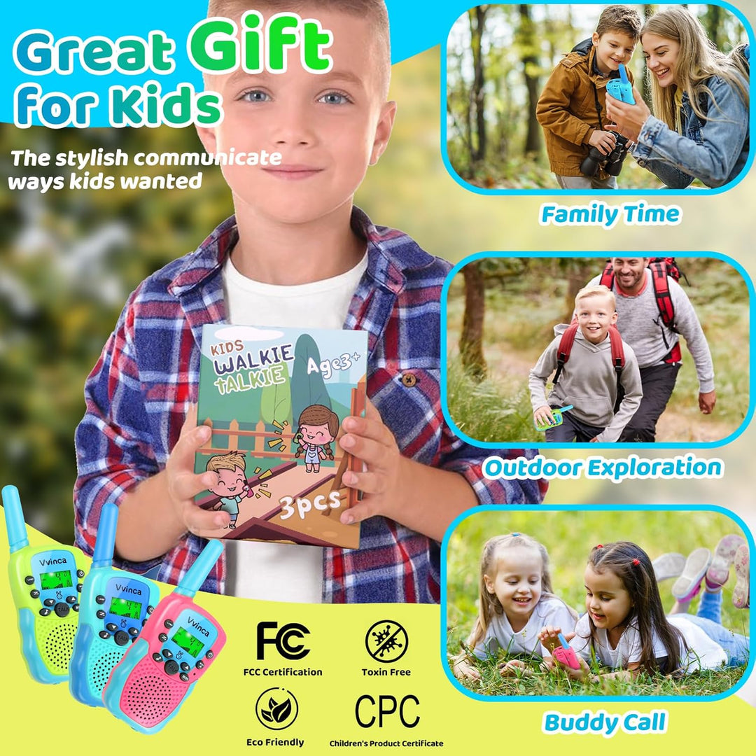 Vvinca Walkie Talkies para niños recargables, juguetes de radio de...