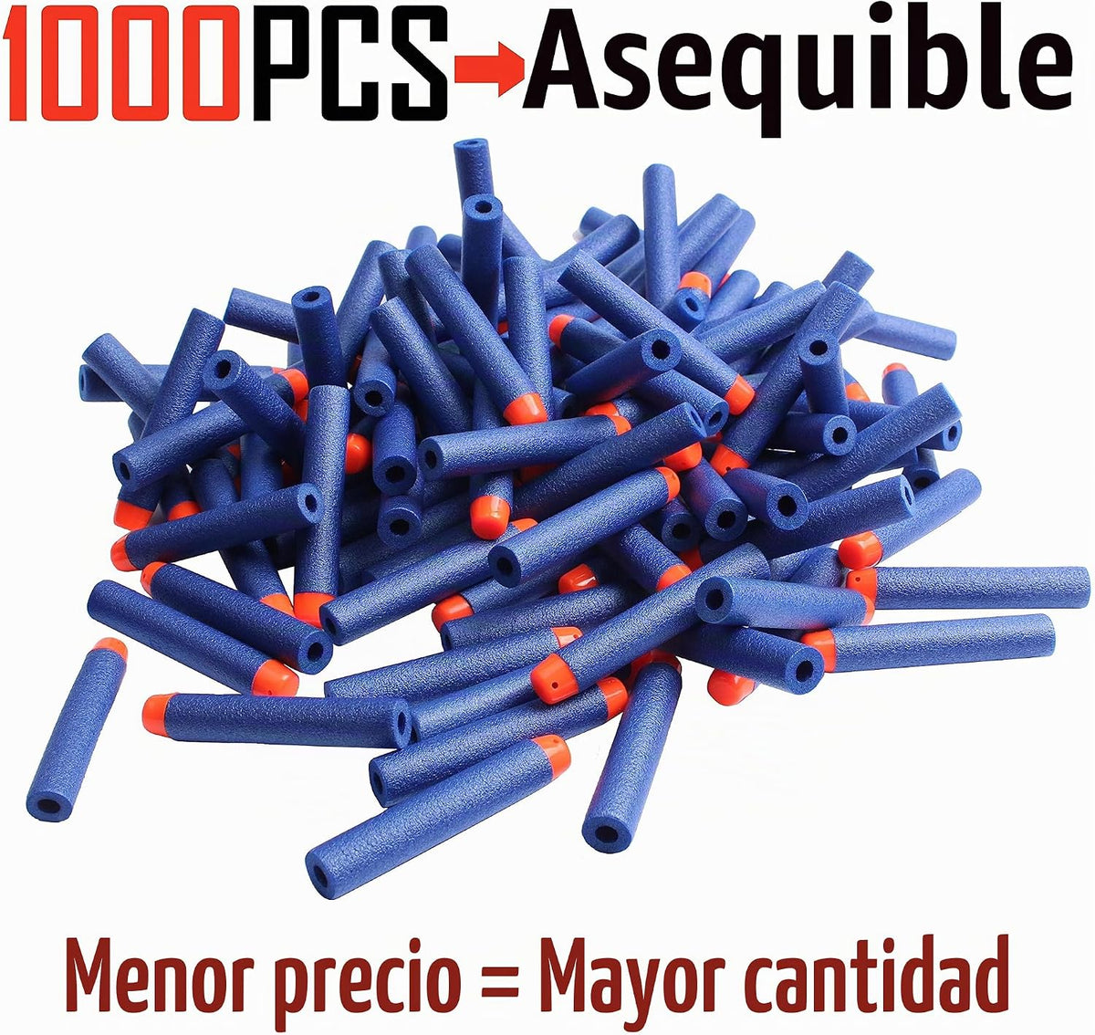 AMOSTING Paquete de munición de dardos de repuesto, 1000 unidades para Nerf N-Strike Elite 2.0 Series DinoSquad, compatible con todos los lanzadores Elite