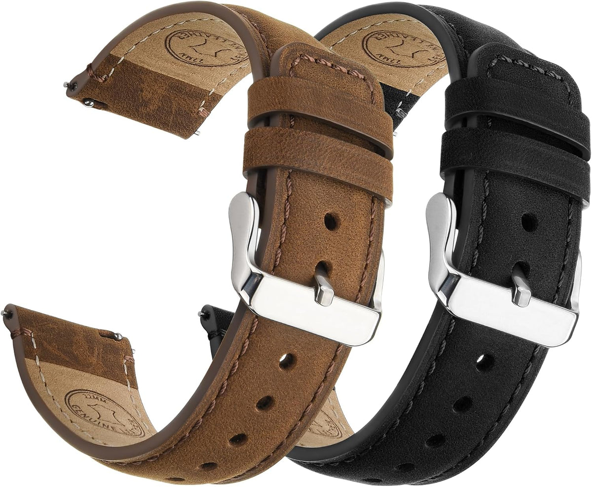 Fullmosa - Correas de reloj de piel de liberación rápida de 0.866 in para