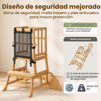 COSYLAND Taburete de cocina de madera para niños pequeños