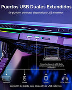 AICHESON Almohadilla de refrigeración para laptop para juegos con 8 ventiladores, soporte de computadora RGB para portátil de 15.6 a 17.3 pulgadas con 7 ranuras de altura, 2 puertos USB, AA3