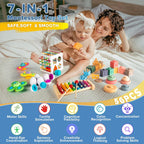 Somastung Juguetes para bebés 7 en 1 de 6 a 12 meses, juguetes Montessori para bebés de 6-9-12-18 meses