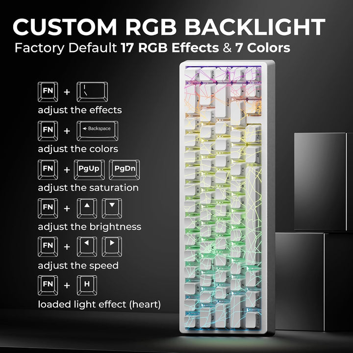 HITIME x XVX M67 Teclado inalámbrico 60% por ciento, teclado para j...