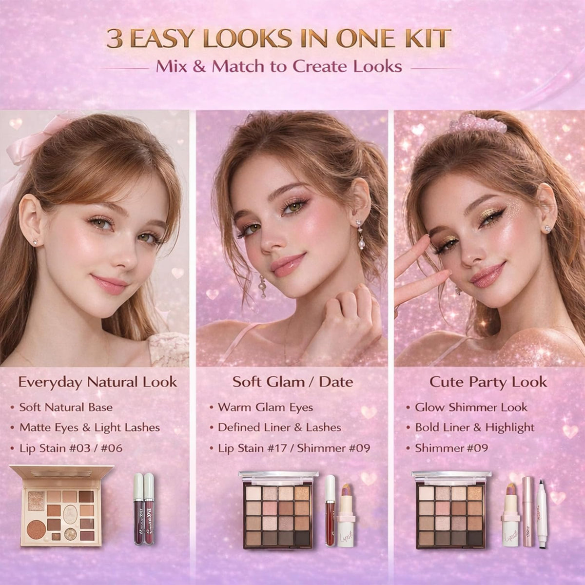 Kit de maquillaje todo en uno para mujeres y principiantes, juego d...