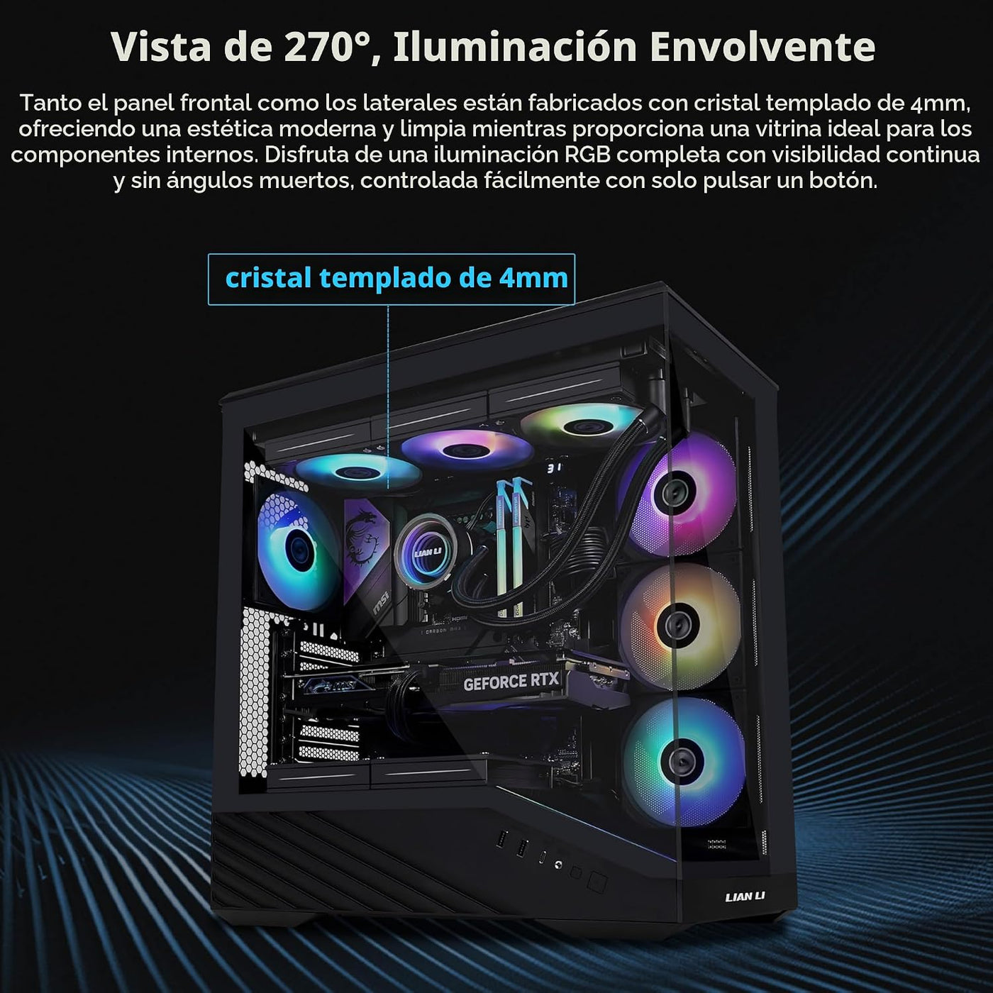 Lian Li V100 ATX Carcasa de PC de Torre Media, 4 x 120mm Ventilador...