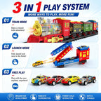 Juego de tren eléctrico de Navidad para niños con humo, luces y sonido (encendido/apagado) tren debajo del árbol de Navidad, trenes modelo para niños pequeños para niños de 3, 4, 5, 6, 7, 8 años en adelante, regalos para niños